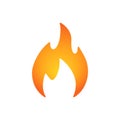 Fire flame icon. Flat gradient fire symbol. Vector isolated Royalty Free Stock Photo